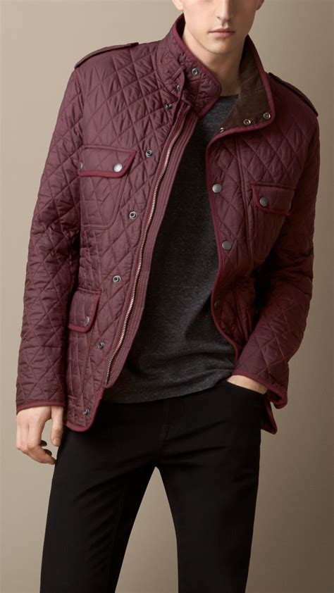 burberry red harrington jacket|Burberry diamond quilted field jacket.